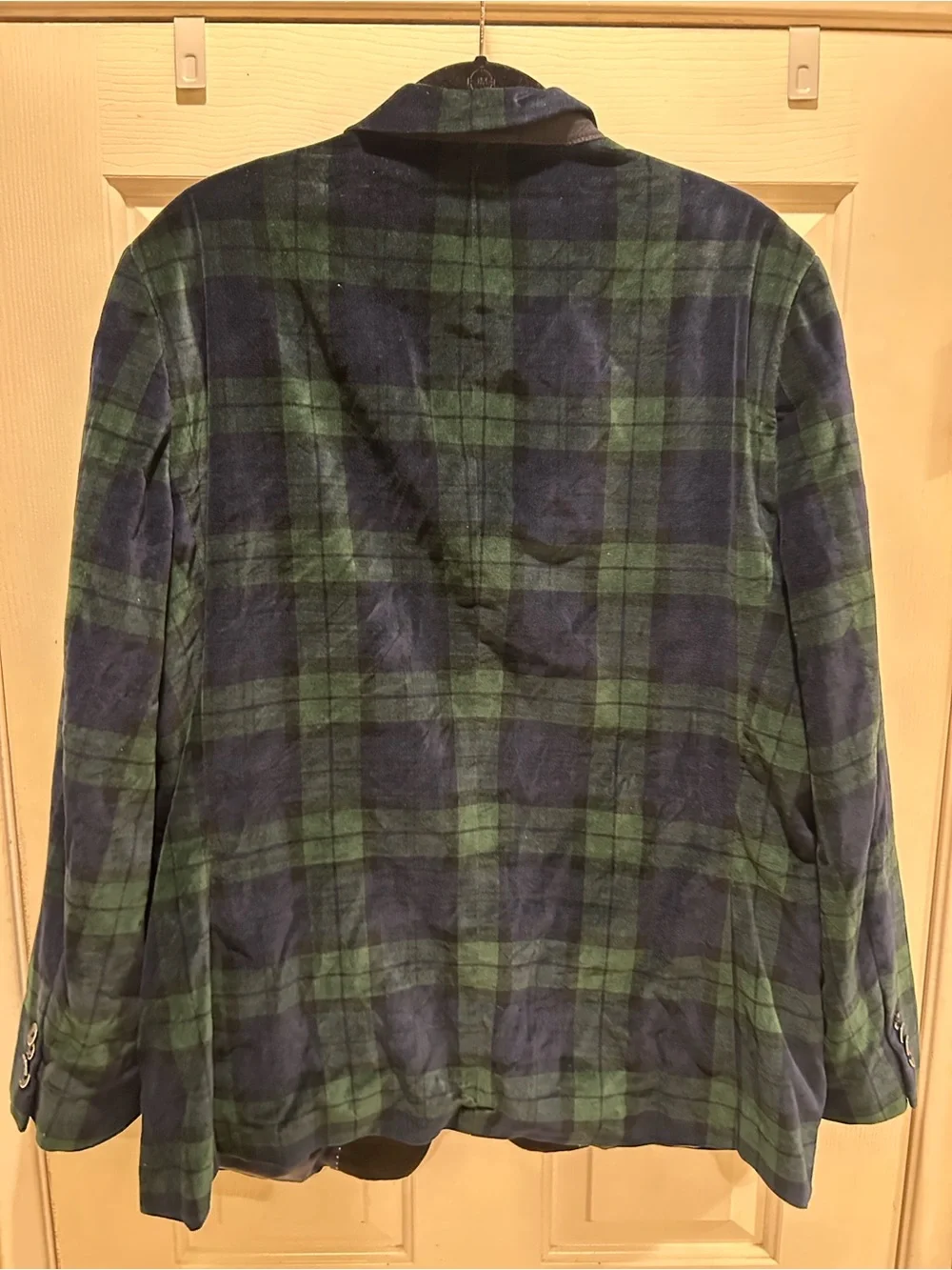 Men's Tartan Green & Blue Plaid Tuxedo Blazer